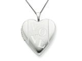 925 Sterling Silver 20mm with LOVE Heart Locket - Chain Included