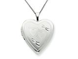 925 Sterling Silver 20mm Double Hearts Heart Locket - Chain Included