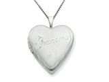 925 Sterling Silver 20mm # 1 Grandma Heart Locket - Chain Included