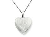 925 Sterling Silver 16mm LOVE Heart Locket - Chain Included