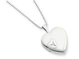 925 Sterling Silver 16mm Heart with Diamond Heart Locket - Chain Included