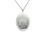 925 Sterling Silver 20mm Blessed Mother Mary Oval Locket - Chain Included