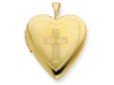 1/20 Gold Filled 20mm Cross Heart Locket - Chain Included