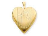 1/20 Gold Filled 20mm 1st Communion Heart Locket - Chain Included