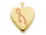 1/20 Gold Filled 20mm Enameled Awarness Heart Locket - Chain Included