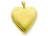 1/20 Gold Filled 20mm Fleur de lis Heart Locket - Chain Included