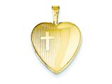1/20 Gold Filled 16mm Cross Heart Locket - Chain Included