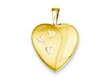 1/20 Gold Filled 16mm Satin and Polished Heart Locket - Chain Included