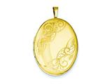 1/20 Gold Filled 20mm Swirled Oval Locket - Chain Included