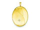 1/20 Gold Filled 20mm Diamond Satin and Polished Oval Locket - Chain Included