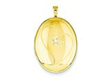 1/20 Gold Filled 20mm Diamond in Heart Oval Locket - Chain Included