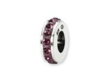 Reflections™ Sterling Silver February Single Row Swarovski Crystal Bead / Charm