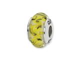Reflections™ Sterling Silver Yellow/Green/White Swirl Glass Bead / Charm