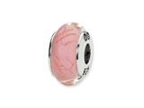 Reflections™ Sterling Silver Pink/Red Scribbles Hand-blown Glass Bead / Charm