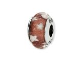 Reflections™ Sterling Silver Red/White Stars Hand-blown Glass Bead / Charm
