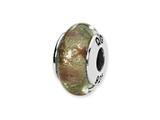 Reflections™ Sterling Silver Gold Mauve Stars Hand-blown Glass Bead / Charm
