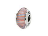 Reflections™ Sterling Silver Red/Blue Swirl Hand-blown Glass Bead / Charm
