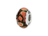 Reflections™ Sterling Silver Red/Orange Hand-blown Glass Bead / Charm