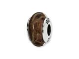 Reflections™ Sterling Silver Smokey Swirl Hand-blown Glass Bead / Charm