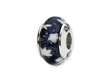 Reflections™ Sterling Silver Blue/White Stars Hand-blown Glass Bead / Charm
