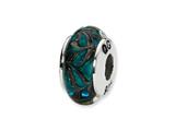 Reflections™ Sterling Silver Blue Hand-blown Glass Bead / Charm