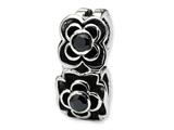Reflections™ Sterling Silver Black CZ Connector Bead / Charm