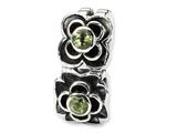 Reflections™ Sterling Silver Green CZ Connector Bead / Charm
