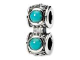 Reflections™ Sterling Silver Turquoise CZ Connector Bead / Charm