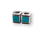 Reflections™ Sterling Silver Turquoise CZ Connector Bead / Charm