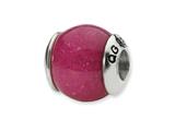 Reflections™ Sterling Silver Fuschia Quartz Stone Bead / Charm