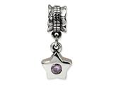 Reflections™ Sterling Silver Pink CZ Star Dangle Bead / Charm