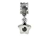 Reflections™ Sterling Silver Black CZ Star Dangle Bead / Charm