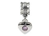 Reflections™ Sterling Silver Pink CZ Heart Dangle Bead / Charm