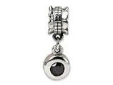 Reflections™ Sterling Silver Black CZ Round Dangle Bead / Charm