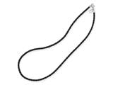 Reflections Sterling Silver Black Leather Bead Necklace 19.00 inches