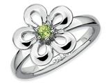 Stackable Expressions Sterling Silver Polished Peridot Flower Stackable Ring