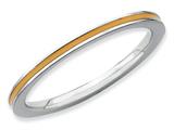 Stackable Expressions Sterling Silver Orange Enameled 1.5mm Stackable Ring