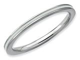 Stackable Expressions Sterling Silver White Enameled 1.5mm Stackable Ring