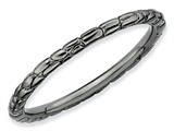 Stackable Expressions Sterling Silver Black-plated Twisted Stackable Ring