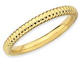 Stackable Expressions Gold Plated Sterling Silver Rice Stackable Ring