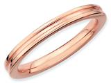 Stackable Expressions Sterling Silver Pink-plated Grooved Stackable Ring