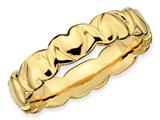 Stackable Expressions Gold Plated Sterling Silver Hearts Stackable Ring