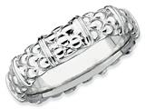 Stackable Expressions Sterling Silver Rhodium Stackable Ring