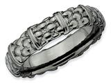 Stackable Expressions Sterling Silver Black-plated Stackable Ring