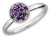 Stackable Expressions Sterling Silver Amethyst Rhodium Stackable Ring
