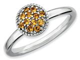 Stackable Expressions Sterling Silver Citrine Rhodium Stackable Ring