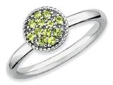 Stackable Expressions Sterling Silver Peridot Rhodium Stackable Ring