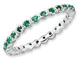 Stackable Expressions Sterling Silver Simulated Emerald Stackable Ring
