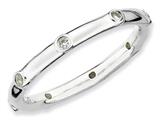 Stackable Expressions Sterling Silver White Topaz Stackable Ring