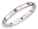 Stackable Expressions Sterling Silver Created Ruby Stackable Ring